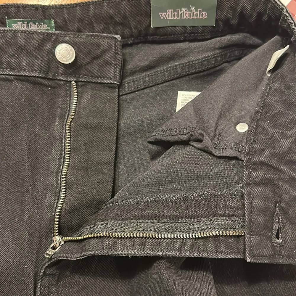Super-High Rise Distressed Baggy Jeans - Wild Fable™ Black Wash - Picture 13 of 16